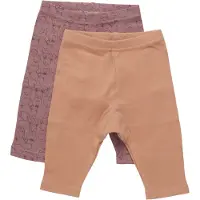 Pippi Baby Leggings - 2-pack - Burlwood - - 50 - Leggings