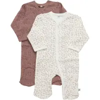 Pippi Baby Pyjamasdräkter - 2-pack - Burlwood - - 68 - Pyjamasdräkt