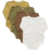 Pippi Baby Omlott Bodies l/ä - 4-pack - Glitter - - 68 - Body L/Ä