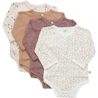 Pippi Baby Omlott Bodies l/ä - 4-pack - Burlwood - - 68 - Body L/Ä