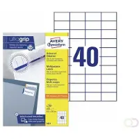Avery Etikett 3651 vit universell med Ultragrip 52,5 x 29,7 mm med 4000 st (100 ark)