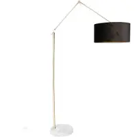 QAZQA Modern golvlampa guld sammetsskärm svart 50 cm - Editor