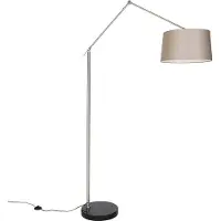 QAZQA Modern golvlampa stål med taupe-skärm 45 cm - Editor
