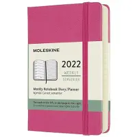 Moleskine 2022 12-Month Weekly Pocket Hardcover Notebook: Bougainvillea Pink