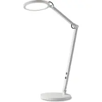 FABAS LUCE LED skrivbordslampa Regina, dimbar, Vitt / opal, Arbetsrum / kontor, Metall, Modern, LED-bordslampa