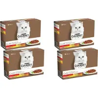 Gourmet Gold Fina Bitar i sås med nötkött, kalkon & anka, lax & kyckling, kyckling & lever våtfoder katt