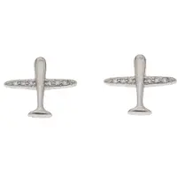 Silver Bar flygplan zirkonörhängen 10 8416