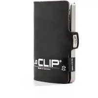 I-CLIP Originalkorthllare med Moneyclip - Slank plnbok i slt lder - Lderplnbok - Premiumplnbok - Korthllare - Soft Touch Black