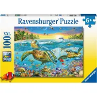 Ravensburger - Simma med havsskldpaddor Jigsaw -pussel | 100 unika bitar teknik | Perfekt fr barnen 4-8 r | FSC -certifierad fr hllbarhet