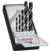 Bosch 2607010527 Trä-spiralborr-set 5 delar 4 mm, 5 mm, 6 mm, 8 mm, 10 mm Cylinderskaft 1 set