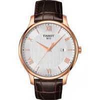 Tissot Elegance Series Kvartsverk Vattentät Kalender Minimalistisk Business Casual Klocka Herrklockor Silver T063.610.36.038.00 Regular Watch Box