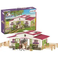 Schleich Ridcenter med ryttare och hästar - - Hästklubb - 44 rum