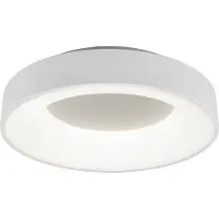 TRIO Lighting LED taklampa Girona, dimbar, Vitt / opal, Vardagsrum / matsal, Metall, Modern, LED-taklampa