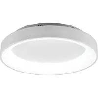 TRIO Lighting LED taklampa Girona, dimbar, Vitt / opal, Vardagsrum / matsal, Metall, Modern, LED-taklampa