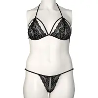 Nortie Friia Svart BH och Grenlös String Set Plus-Size - Svart - Plus size - Svart