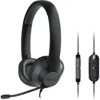 Creative Labs HS-720 V2 On-ear headset Sladd Stereo Svart, Silver Volymkontroll, Mikrofonljudavstängning