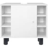 ML-Design ML Design tvättställskåp Vit 60x54x32 cm, handfatskåp med dörr och 6 formationer, gott om förvaringsutrymme, handfat kabinett av mdf trä