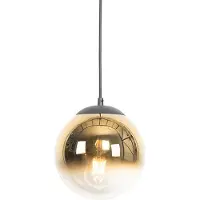 QAZQA Art Deco Hänglampa svart med guldglas 20 cm - Pallon