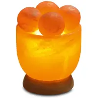WAGNER LIFE Saltkristallskål med massagekulor, rund Salzkristallschale, Gul / orange, Vardagsrum / matsal, Sten, Bordslampa