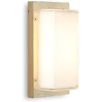 MORETTI Luce Vägglampa utomhus Ice Cubic, dimbar, Mässing / guld, Mässing