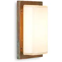 MORETTI Luce Vägglampa utomhus Ice Cubic, dimbar, Brun / mässing, Mässing