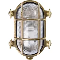 MORETTI Luce Vägglampa utomhus Tortuga, dimbar, Mässing / guld, Mässing, Medelhavsinspirerad