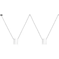 LEDS-C4 Hänglampa Attic Double, dimbar, Vitt / opal, Vardagsrum / matsal, Aluminium / grå / zink, Modern, Pendellampa