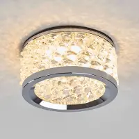 Orion Kristallbesatt inbyggnadslampa Iwen krom IWEN, dimbar, Förkromad / silver, Vardagsrum / matsal, Metall, Modern, Infällda spotlight