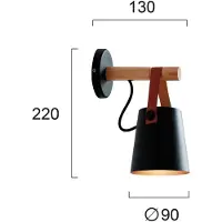 VIOKEF Vägglampa Vetra, dimbar, Ljust trä, Vardagsrum / matsal, Trä, Design, Vägglampa, vägglampa inomhus