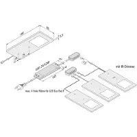 Hera LED-bänklampa Eco-Pad F 3­pack 4 000 K svart F, dimbar, Svart, Kök, Aluminium / grå / zink, Modern, Underskåpsbelysning