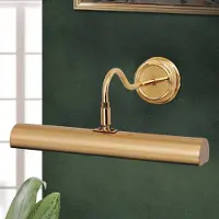 Orion Matt mässingsfärgad tavellampa Lariga 35 cm Lariga, dimbar, Mässing / guld, Vardagsrum / matsal, Metall, Vägglampa, vägglampa inomhus