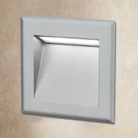 Orion LED-vägginbyggnadslampa Stairs för trappbelysning, Aluminium / grå / zink, Hall, Aluminium / grå / zink, Modern