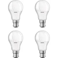 Osram HOMELIGHTING 4058075819511 LED-lamp EEK F (A - G) B22d Päronform 8.5 W = 60 W Varmvit (Ø x L) 60 mm x 107 mm 4 st