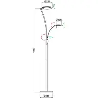 Aluminor LED golvlampa Kitel 89, dimbar, Vitt / opal, Vardagsrum / matsal, Syntetmaterial, LED-golvlampa