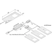 Hera LED-bänklampa Eco-Pad F 3­pack 3 000 K svart F, dimbar, Svart, Kök, Aluminium / grå / zink, Modern, Underskåpsbelysning