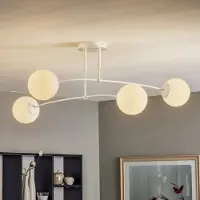 Emibig Taklampa Pregos 4 LIGHTING, dimbar, Vitt / opal, Hall, Metall, Modern, Taklampa