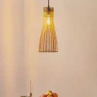 TEMAR LIGHTING Hänglampa Bottle , dimbar, Ljust trä, Vardagsrum / matsal, Trä, Lantlig / rustik, Pendellampa