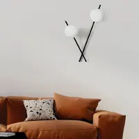 SFORZIN Vägglampa Mikado, dimbar, Svart, Vardagsrum / matsal, Metall, Design, Vägglampa, vägglampa inomhus