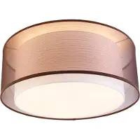 QAZQA Modern taklampa brun med vit 50 cm 3-ljus - Drum Duo