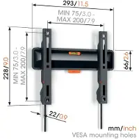 Vogel's Comfort TVM 3205 - Monteringssats (väggfäste) - fixerad - för TV - stål, härdad plast - svart - skärmstorlek: 19-50