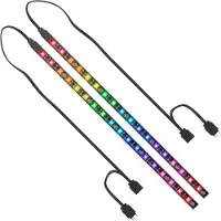 SilentiumPC Aurora Stripes ARGB, LED strip, 18 lampor, LED, 2 styck