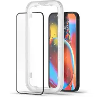 Spigen ALM Glass FC Härdat glas för iPhone 13 / 13 Pro / 14 / 16e - Svart 2 st.