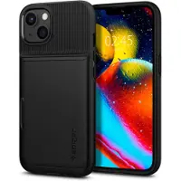 Spigen Slim Armor CS Fodral Kompatibelt med iPhone 13 - Kortfack - Svart