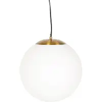 QAZQA Smart skandinavisk pendellampa guld med opalglas 40 cm inkl. WiFi A60 - Ball 40