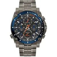 Bulova Icon Precisionist Kronograf Rostfritt Stål Grå Urtavla Kvarts Dykarklocka 98B343 300M Herrklocka grå