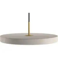 UMAGE Pendellampa Asteria, dimbar, Creme / bärnsten, Vardagsrum / matsal, Aluminium / grå / zink, Design