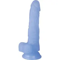 Baseks Jellies Realistisk Blå Dildo med Sugpropp 20 cm - Blue - Blue