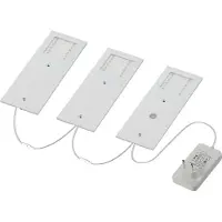 Arcchio Nortra LED-bänklampa, 3-pack, aluminiumfärgad – , Nortra, dimbara, Metallisk, Vardagsrum, Metall, Modern