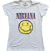 Ginza.se Nirvana: Ladies T-Shirt/Xerox Happy Face Pink (Heather Grey) (Large)