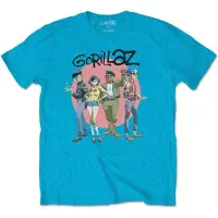Ginza.se Gorillaz: Unisex T-Shirt/Group Circle Rise (Sapphire Blue) (Medium)